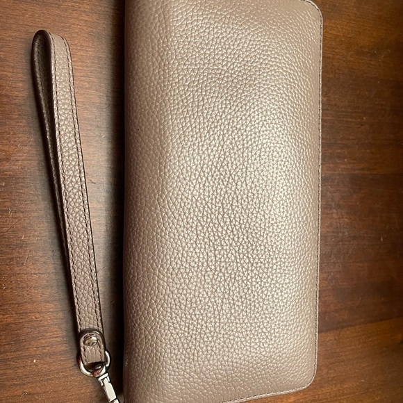 Michael Kors Taupe Leather Wristlet Wallet - Picture 4 of 10